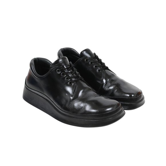 Prada Mens Derby US 7.5 UK 6.5 Black Leather Lace Up AW99 Chunky Runway Platform - Picture 2 of 10